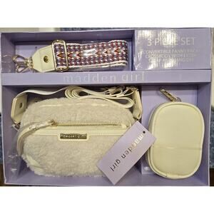 Madden Girl 3-Piece Crossbody Fanny Pack Set Extra Strap Hang Off Purse NWIB